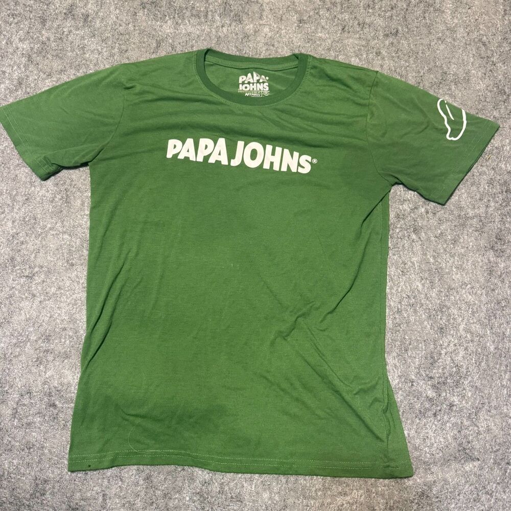 Papa Johns Mens T-Shirt Size S/M Green Worker Employee Pizza Tee